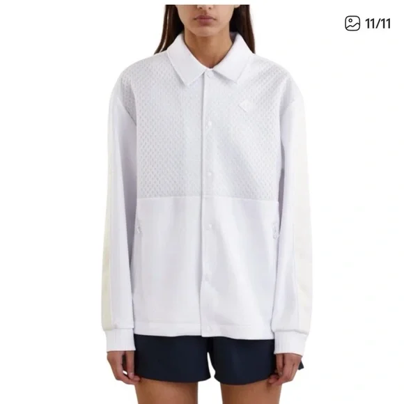 J. Lindeberg Nevaeh Coach Jacket in White - Women’s Size Medium